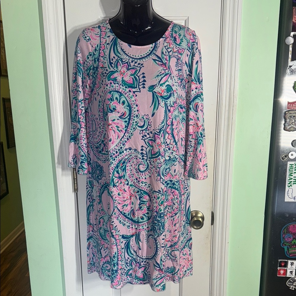 Lilly Pulitzer Pink Tropics Ophelia Dress Pastel Paisley Spring Dream Size M